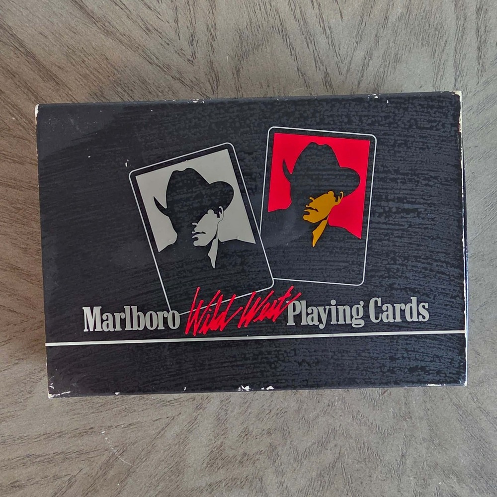 Vintage Marlboro Wild West Playing Cards 2 Deck Set Sealed Cowboy Tobacco Promo